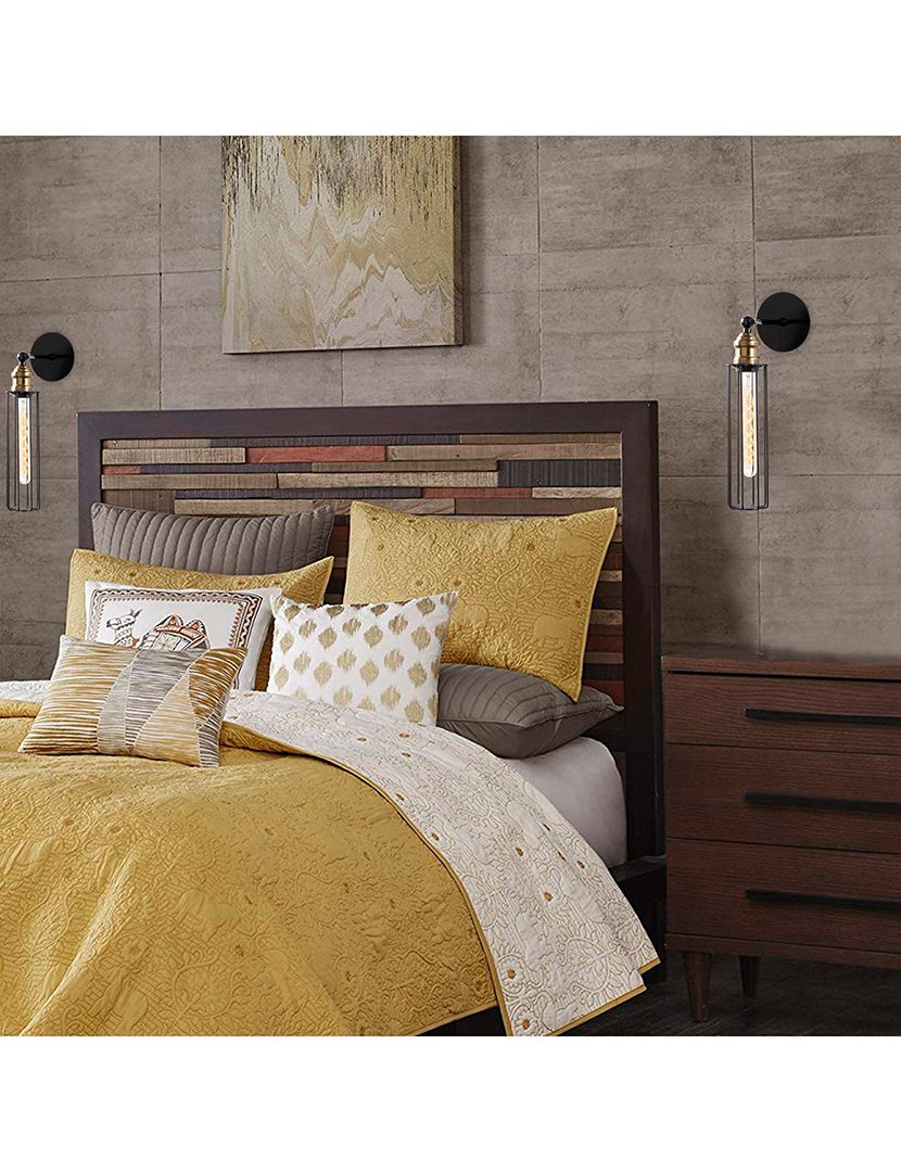 Candeeiro de Parede 8x16x40cm Preto