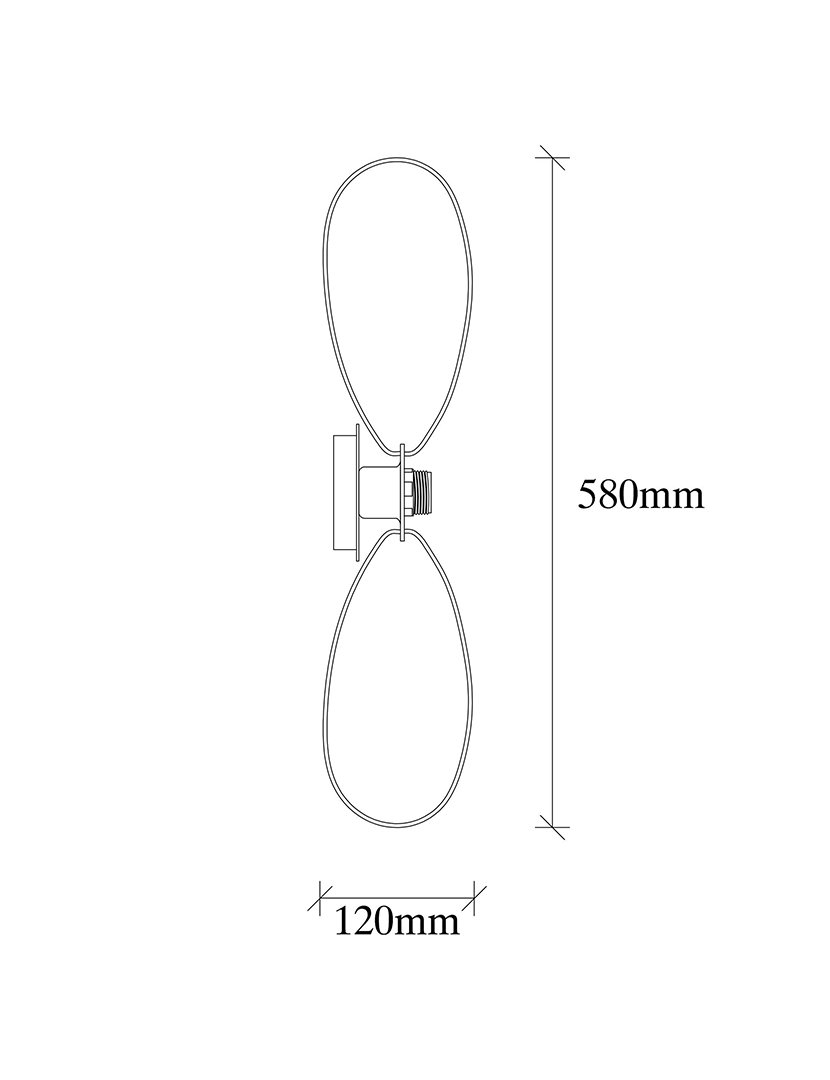 Candeeiro de Parede 58x12x58cm Preto