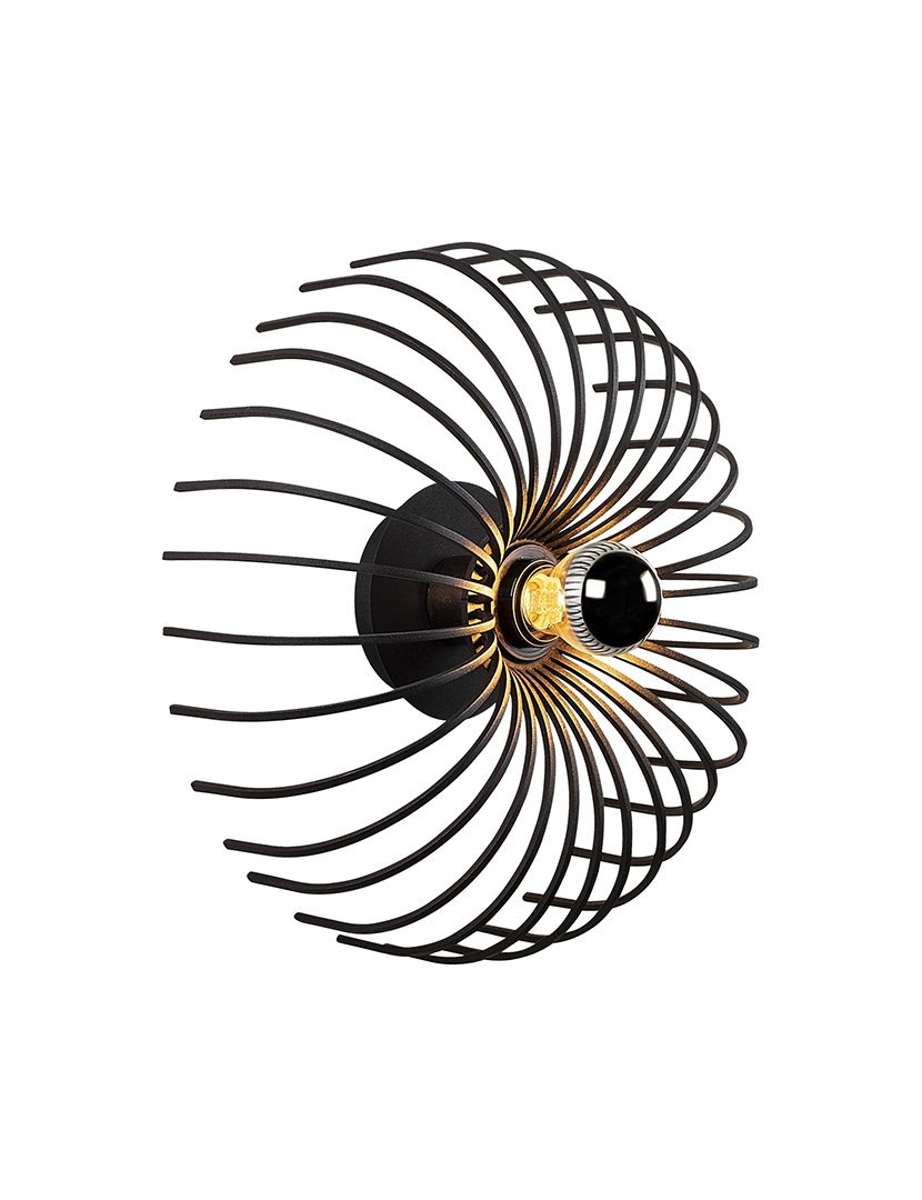 Candeeiro de Parede 12x12x36cm Preto