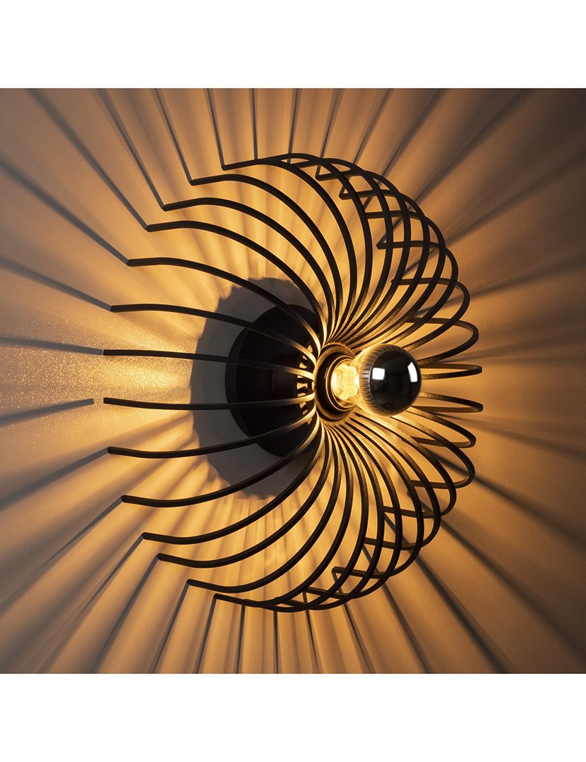 Candeeiro de Parede 12x12x36cm Preto