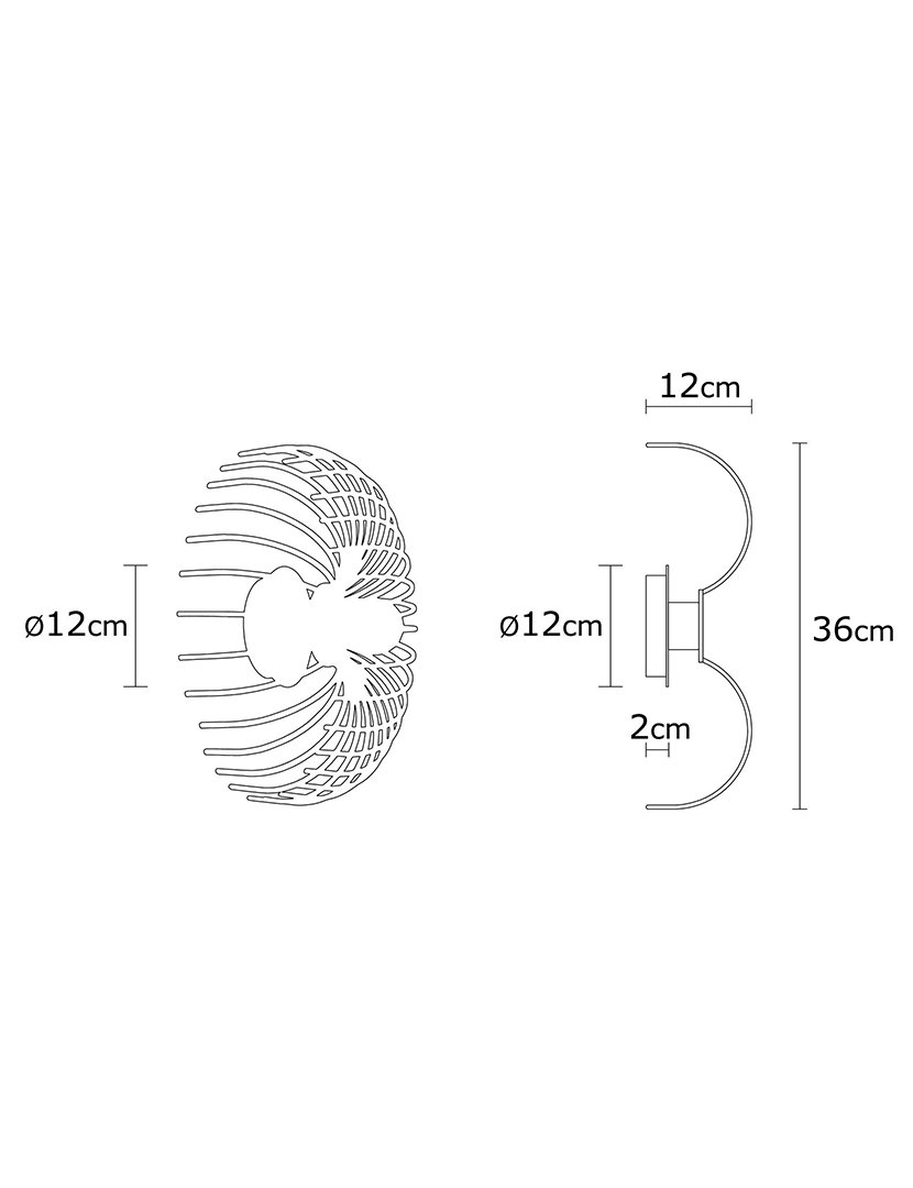 Candeeiro de Parede 12x12x36cm Branco