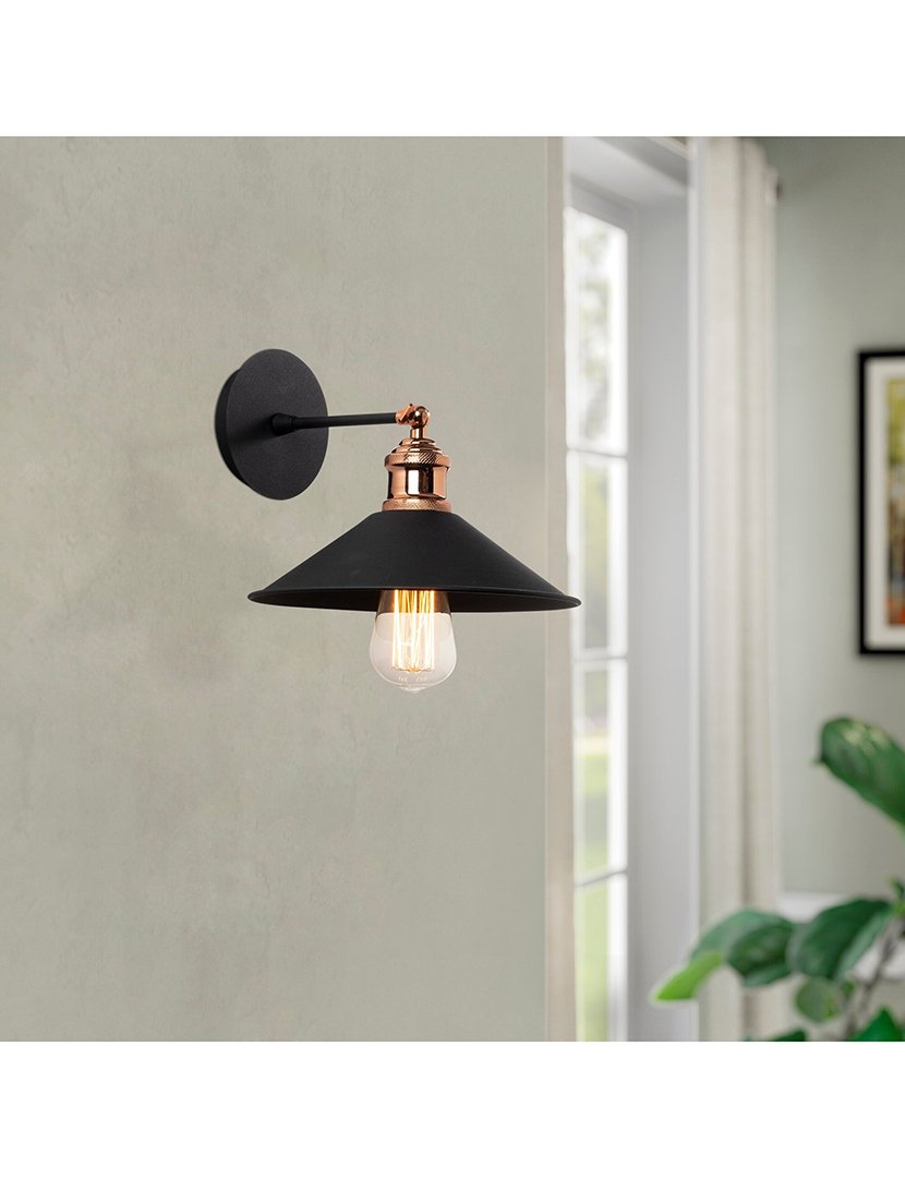 Candeeiro de Parede 24x24x20cm Preto