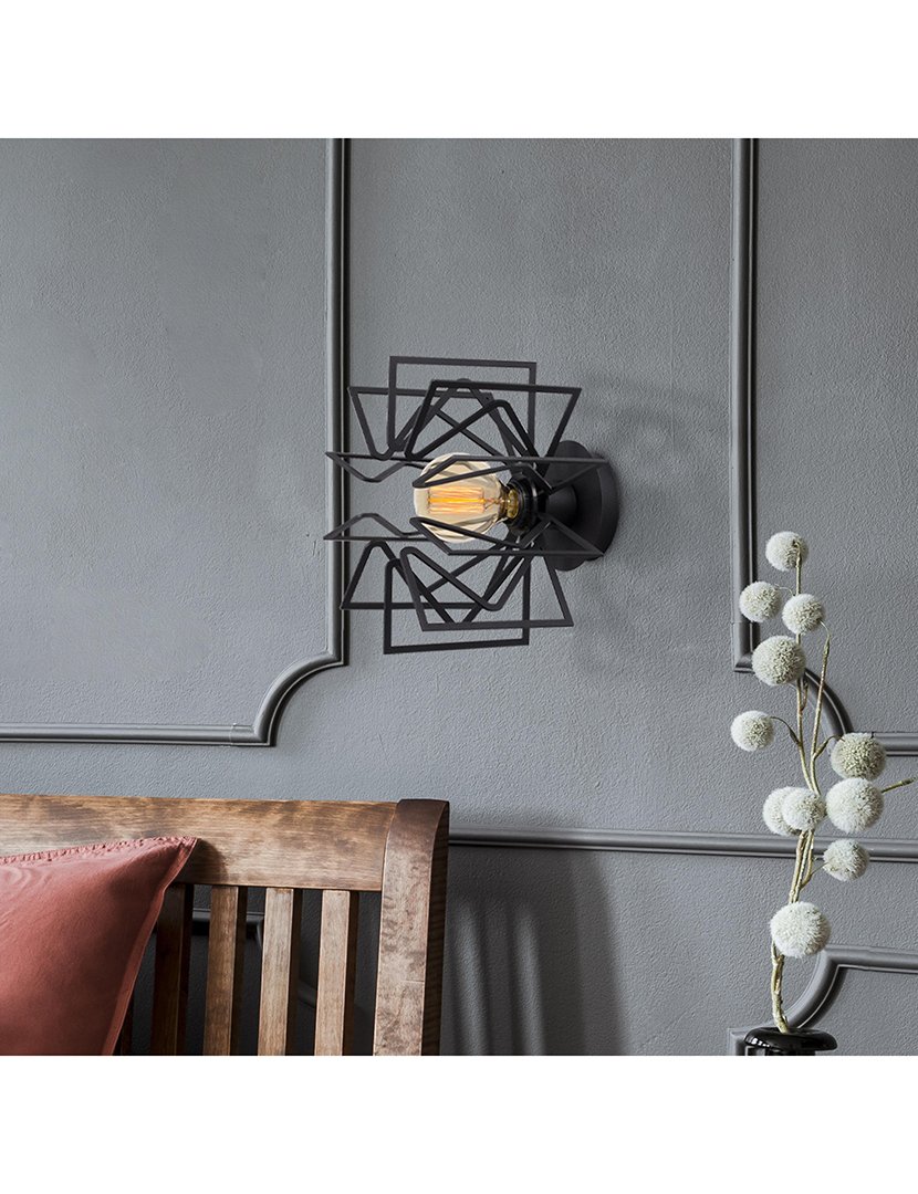 Candeeiro de Parede 20x20x25cm Preto