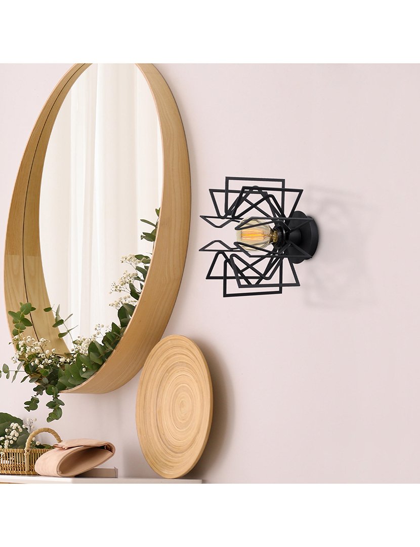 Candeeiro de Parede 20x20x25cm Preto