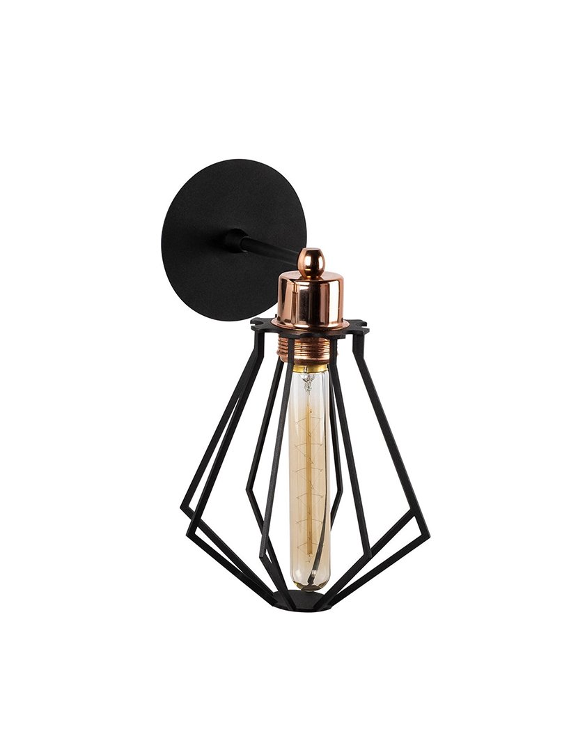 Candeeiro de Parede 18x18x30cm Preto