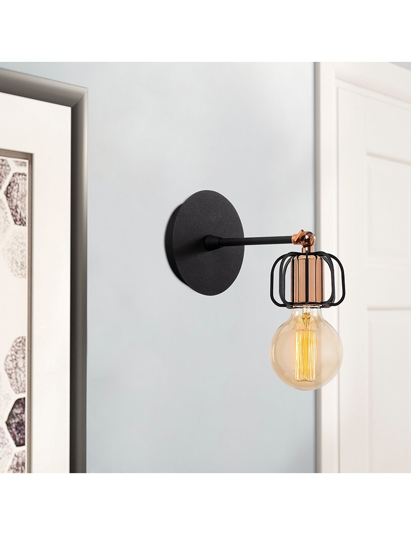 Candeeiro de Parede 10x10x14cm Preto