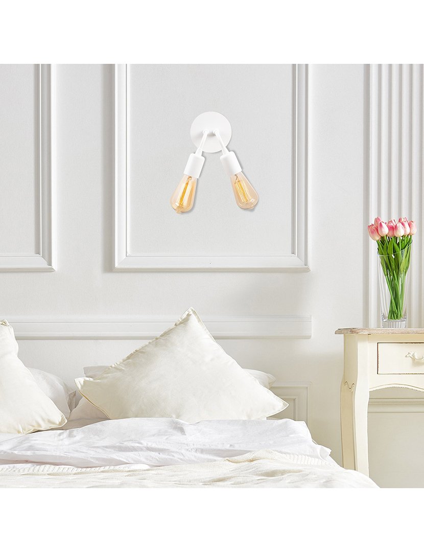 Candeeiro de Parede 14x14x20cm Branco