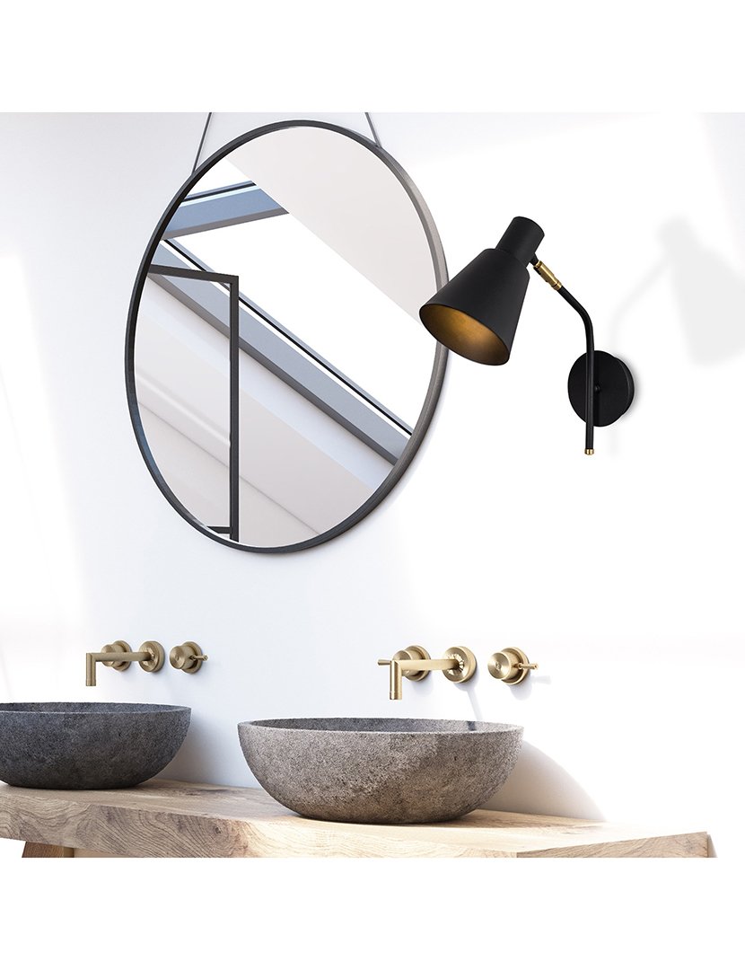 Candeeiro de Parede 14x36x40cm Preto