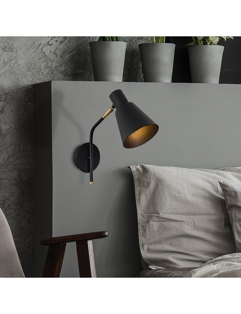 Candeeiro de Parede 14x36x40cm Preto