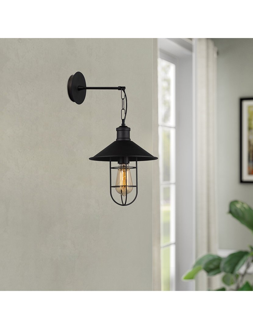 Candeeiro de Parede 25x25x40cm Preto