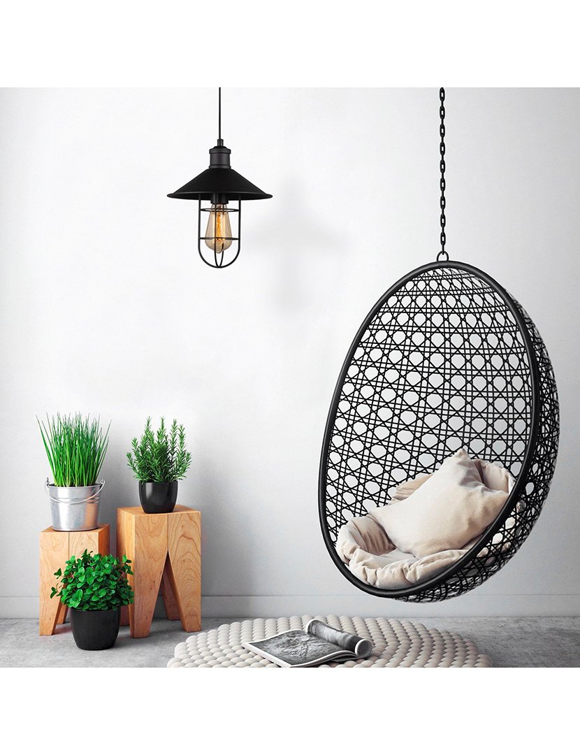 Candeeiro de Parede 25x25x40cm Preto