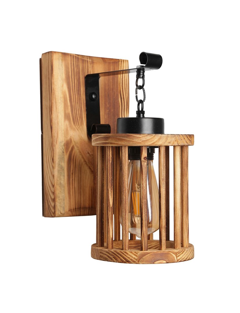 Candeeiro de Parede Suspenso 15x26x28cm Castanho