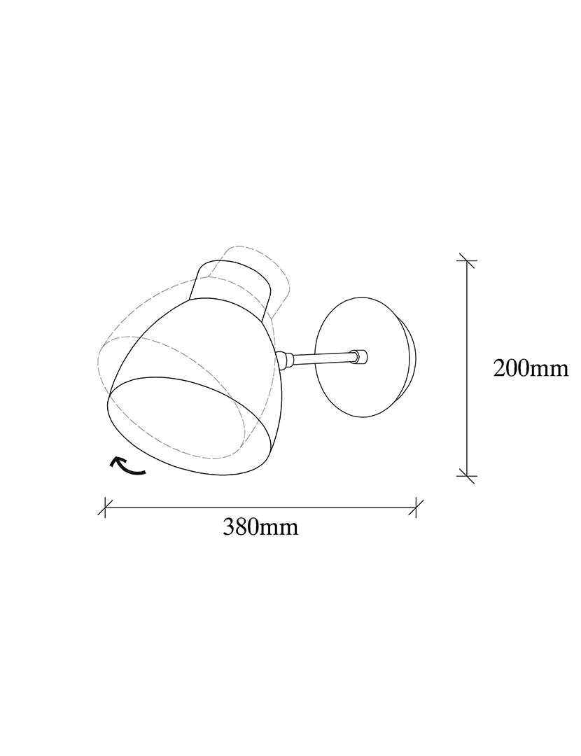 Candeeiro de Parede 15x38x20cm Preto