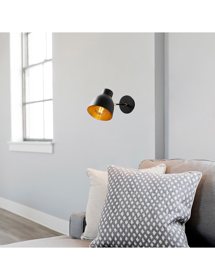 Candeeiro de Parede 15x38x20cm Preto