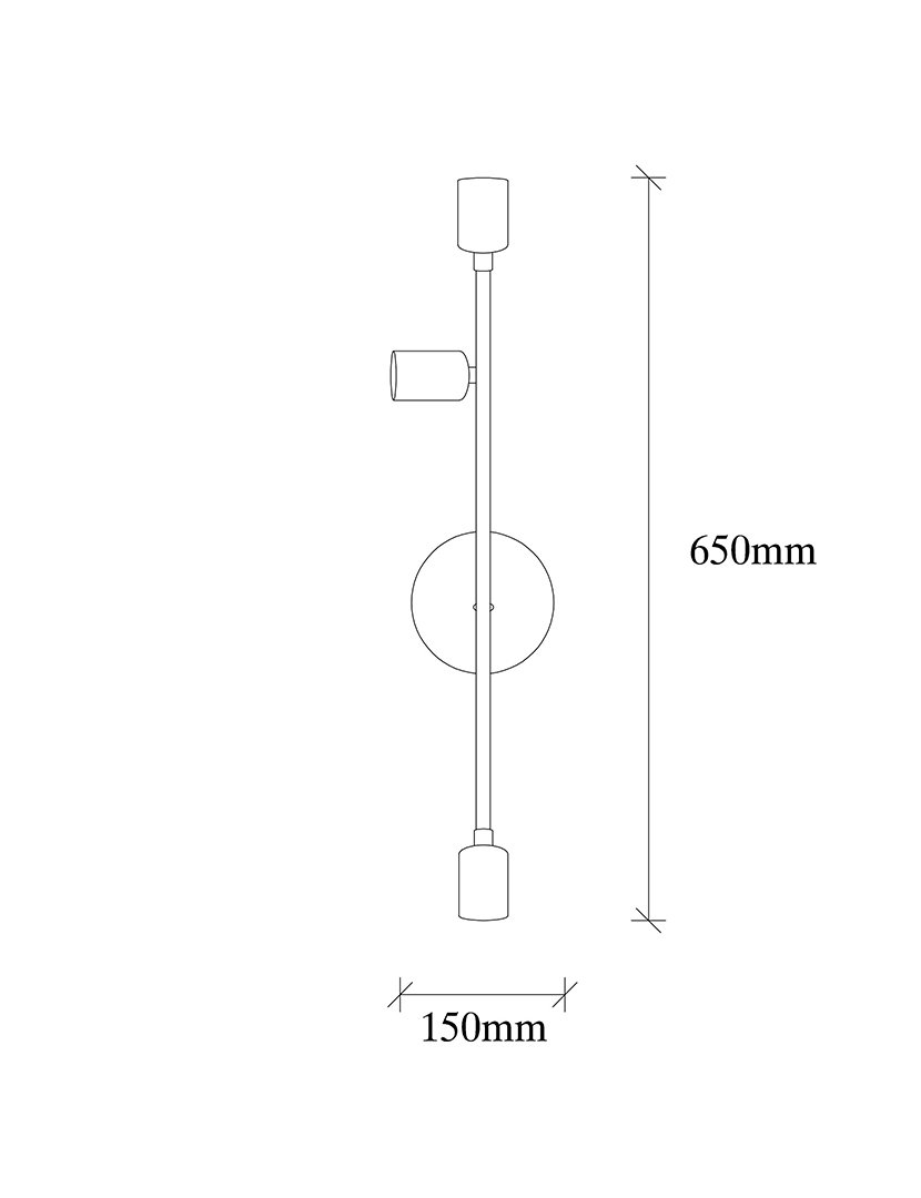 Candeeiro de Parede Lado Esquerdo 15x15x65cm Branco