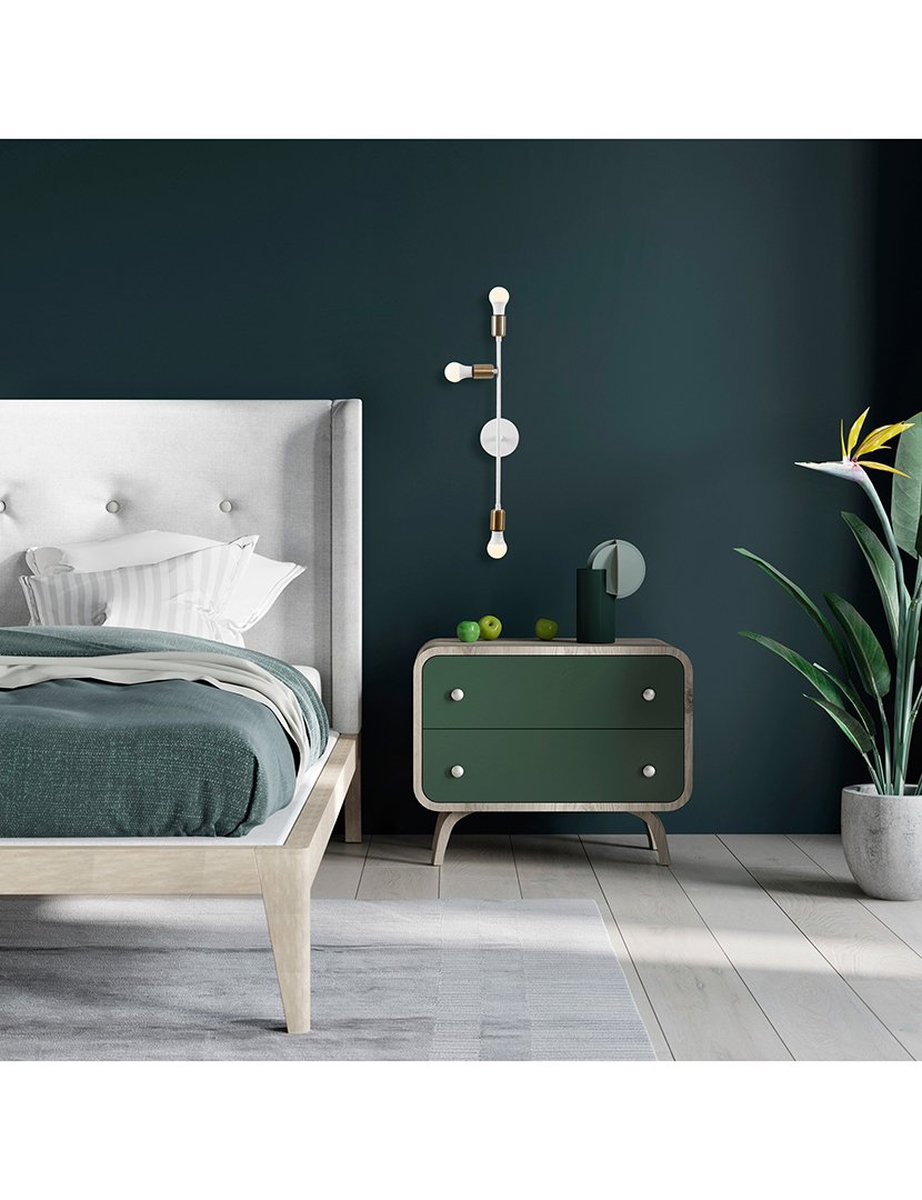 Candeeiro de Parede Lado Esquerdo 15x15x65cm Branco