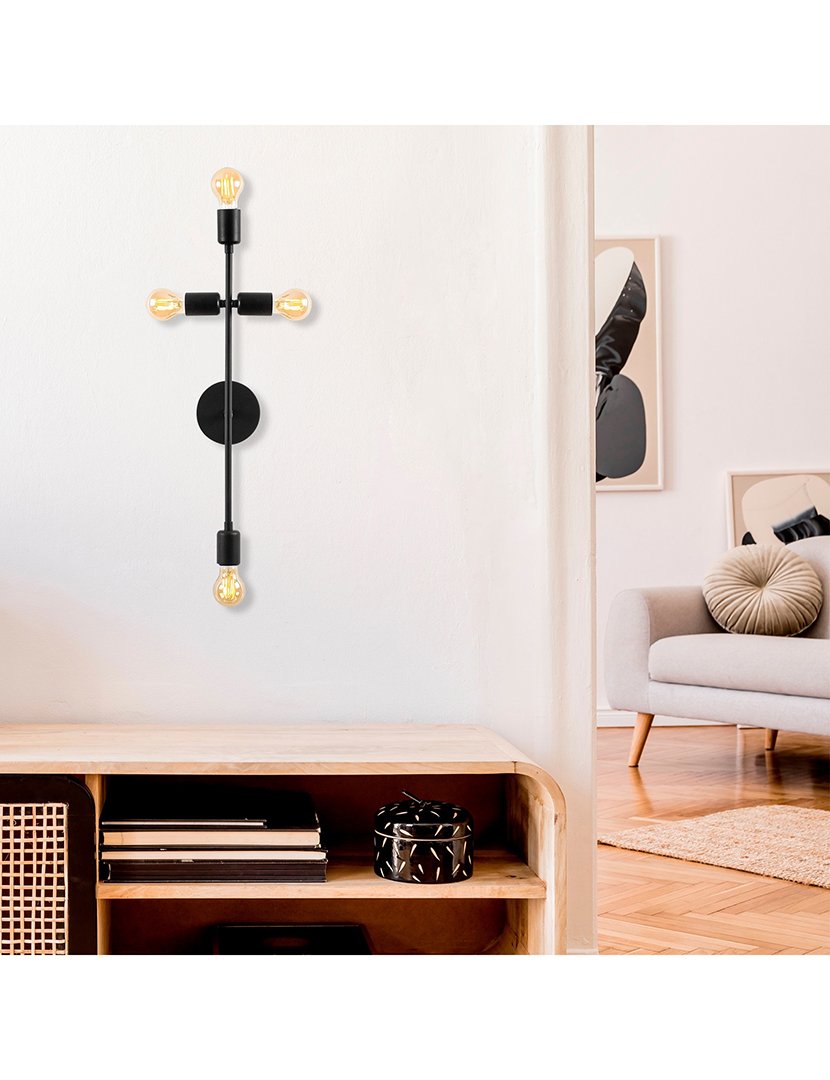 Candeeiro de Parede 20x15x62cm Preto