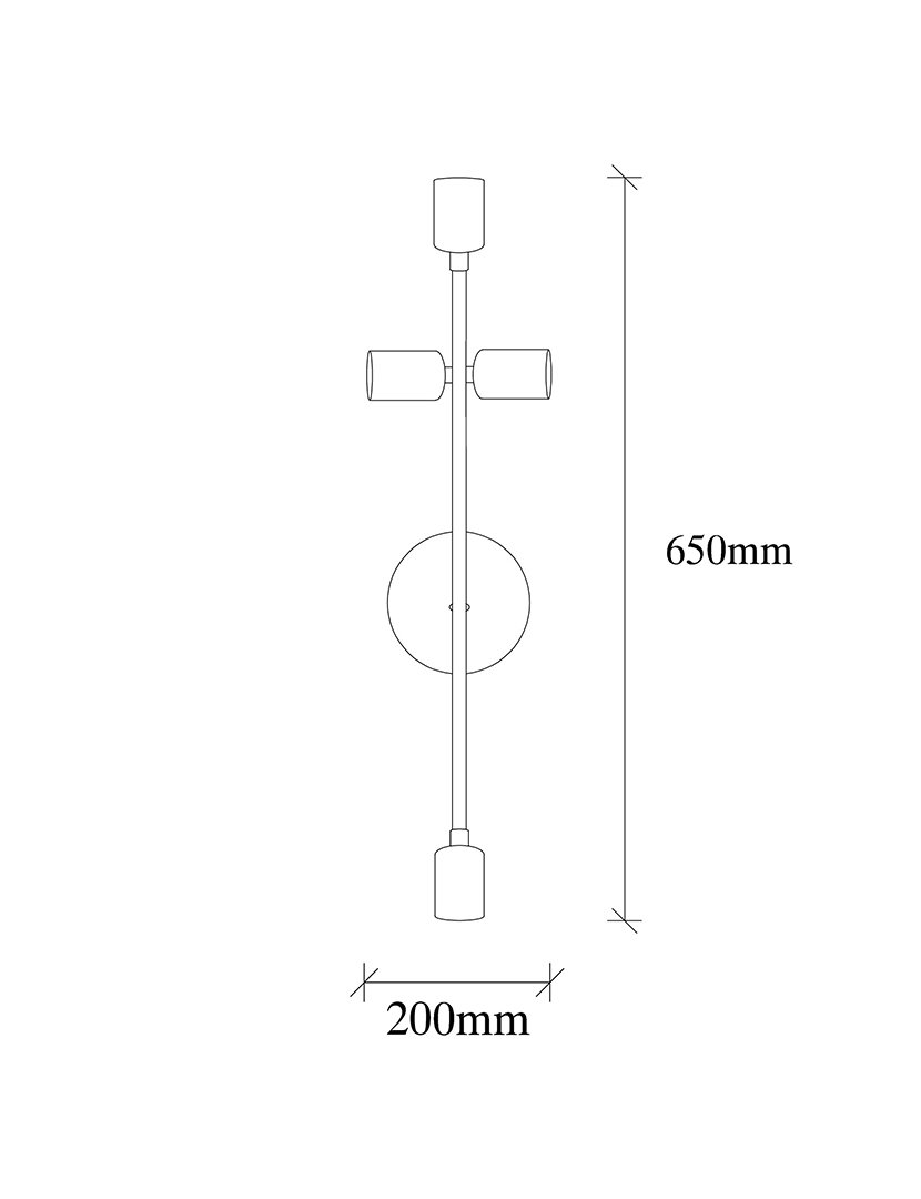 Candeeiro de Parede 20x15x62cm Branco
