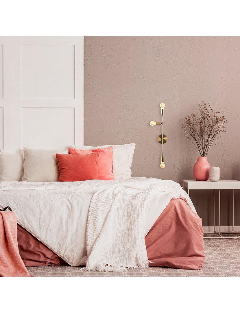 Candeeiro de Parede 15x15x65cm Dourado