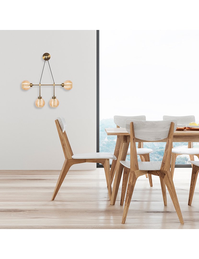 Candeeiro de Parede 78x15x65cm Dourado