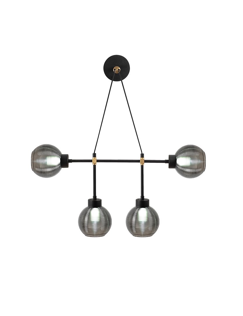 Candeeiro de Parede negro humo 78x15x65