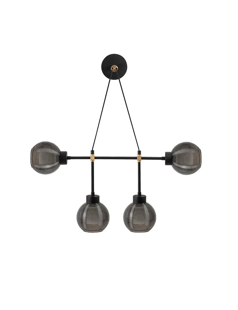 Candeeiro de Parede negro humo 78x15x65