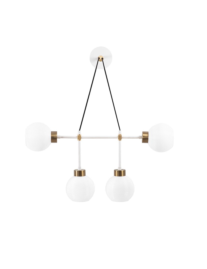 Candeeiro de Parede 78x15x65cm Branco e Dourado