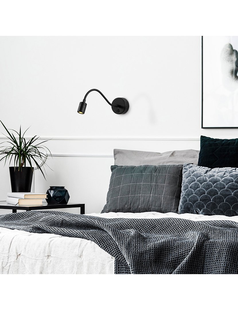 Candeeiro de Parede 8x38x15cm Preto