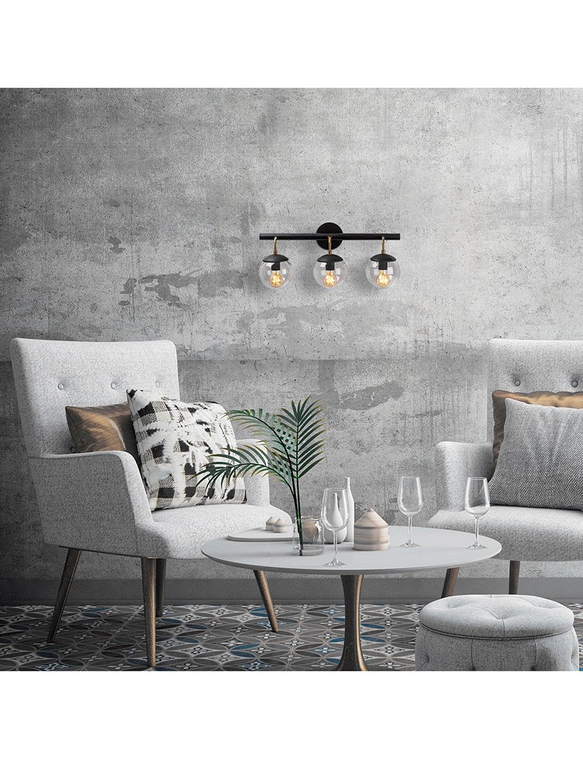 Candeeiro de Parede 61x28x20cm Preto