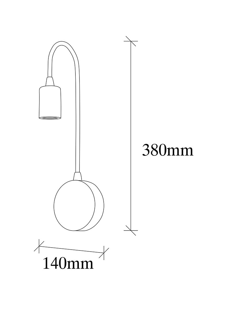 Candeeiro de Parede 10x14x38cm Dourado