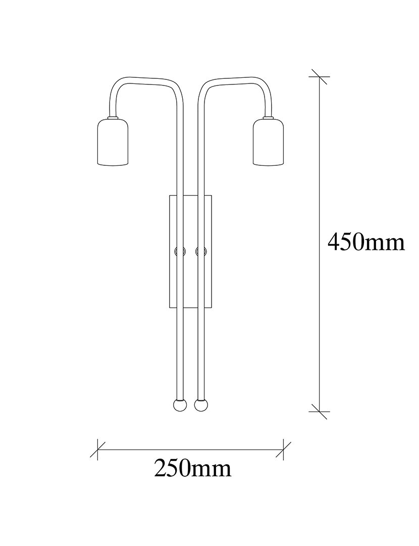 Candeeiro de Parede 25x20x45cm Dourado e Preto