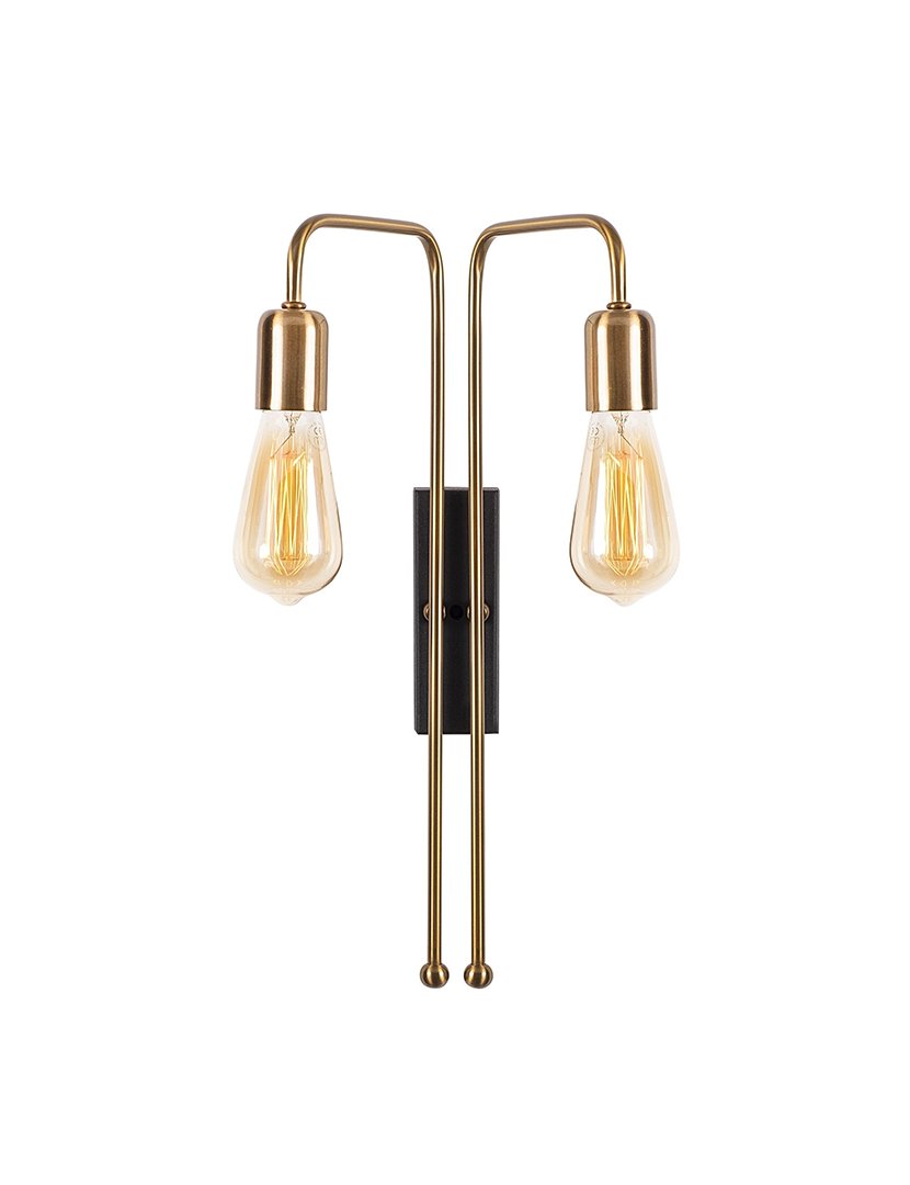 Candeeiro de Parede 25x20x45cm Dourado e Preto