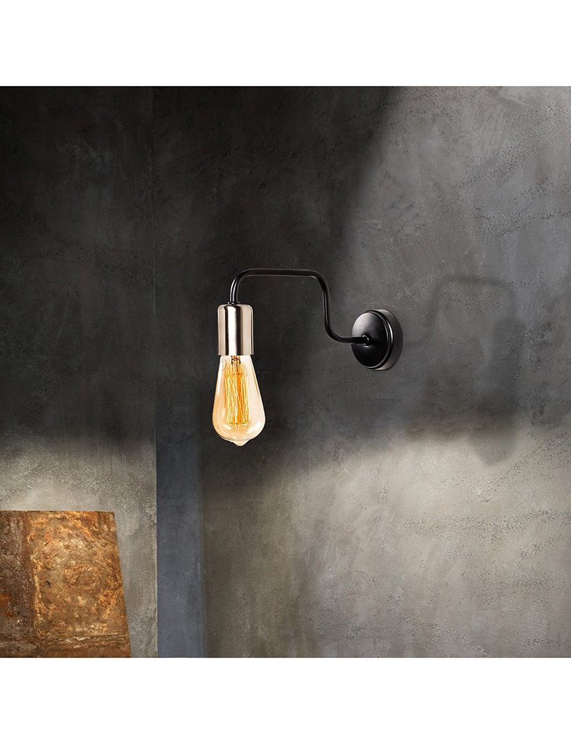 Candeeiro de Parede 4x28x11cm Preto