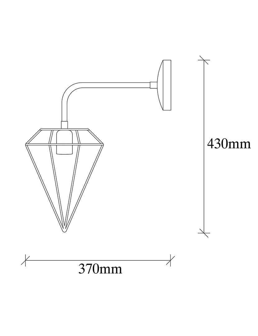 Candeeiro de Parede 20x37x43cm Cromado