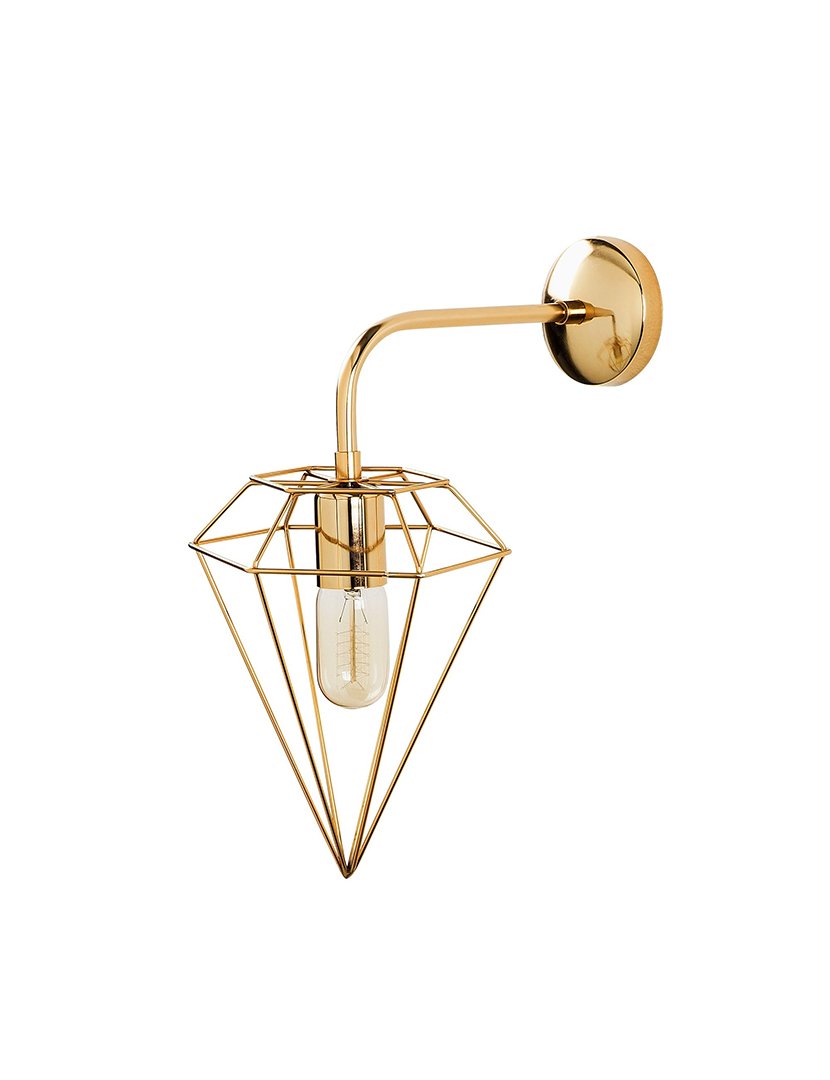 Candeeiro de Parede 20x37x43cm Dourado