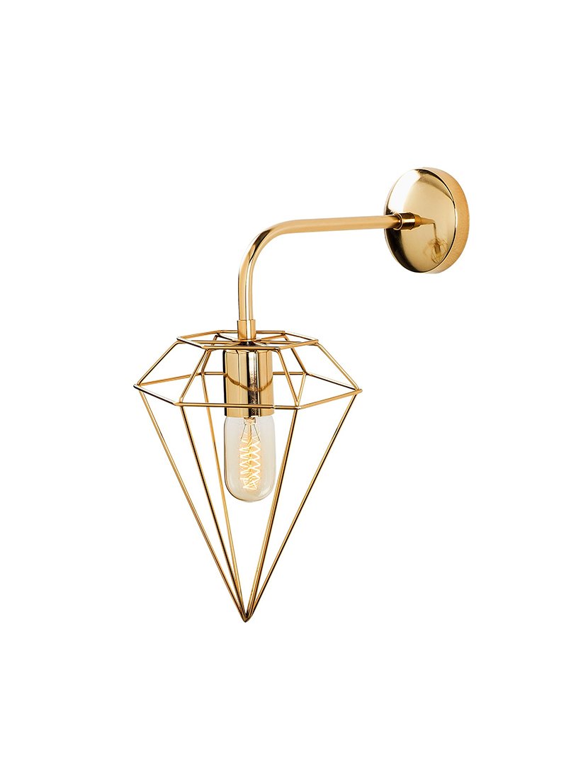 Candeeiro de Parede 20x37x43cm Dourado