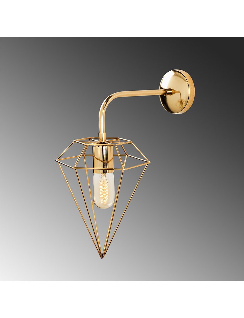 Candeeiro de Parede 20x37x43cm Dourado