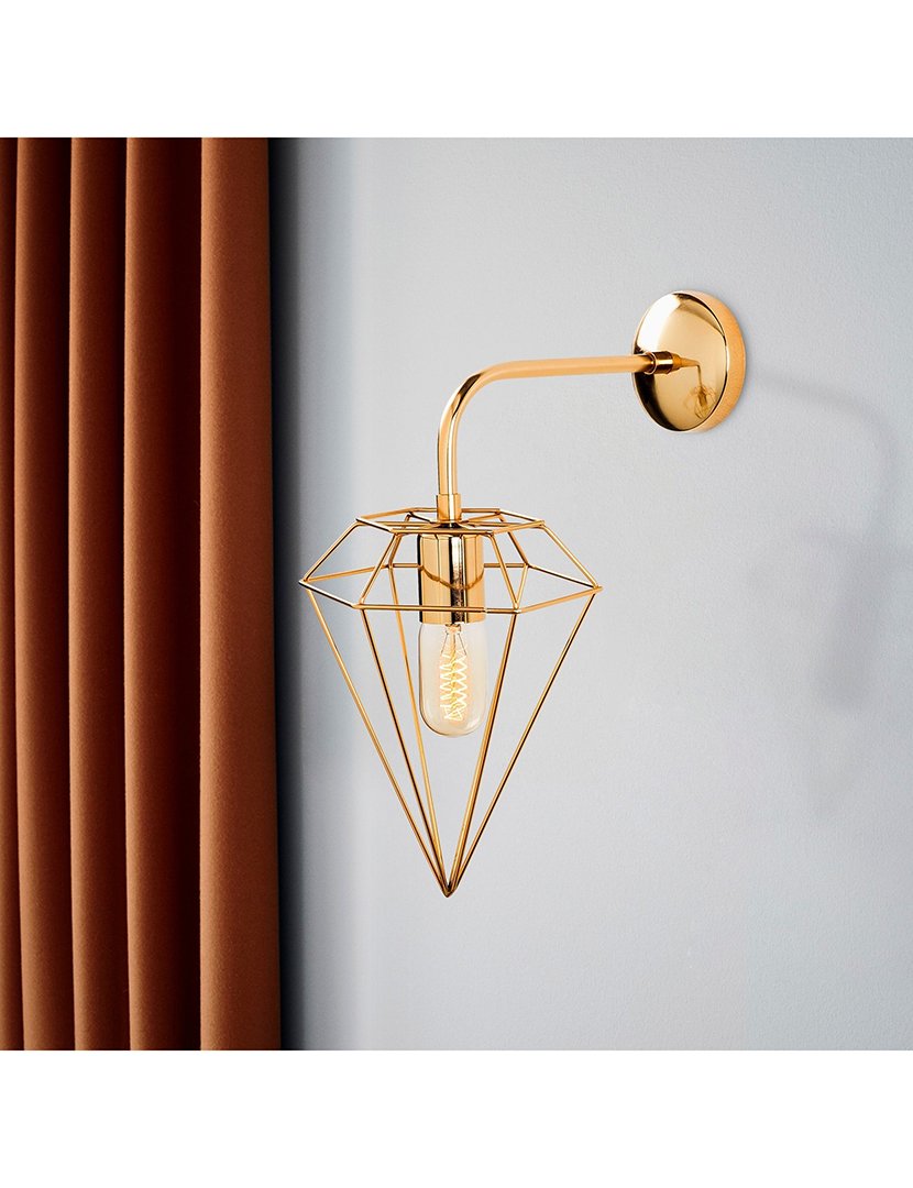 Candeeiro de Parede 20x37x43cm Dourado