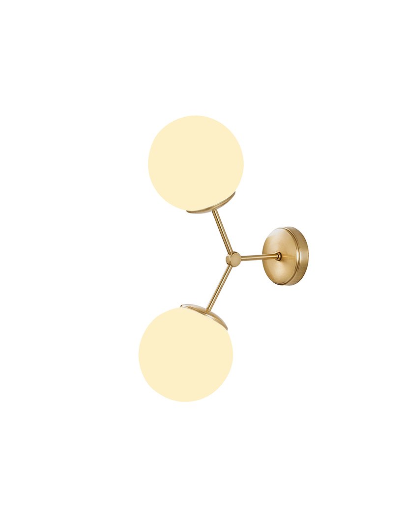 Candeeiro de Parede 28x15x44cm Dourado e Branco