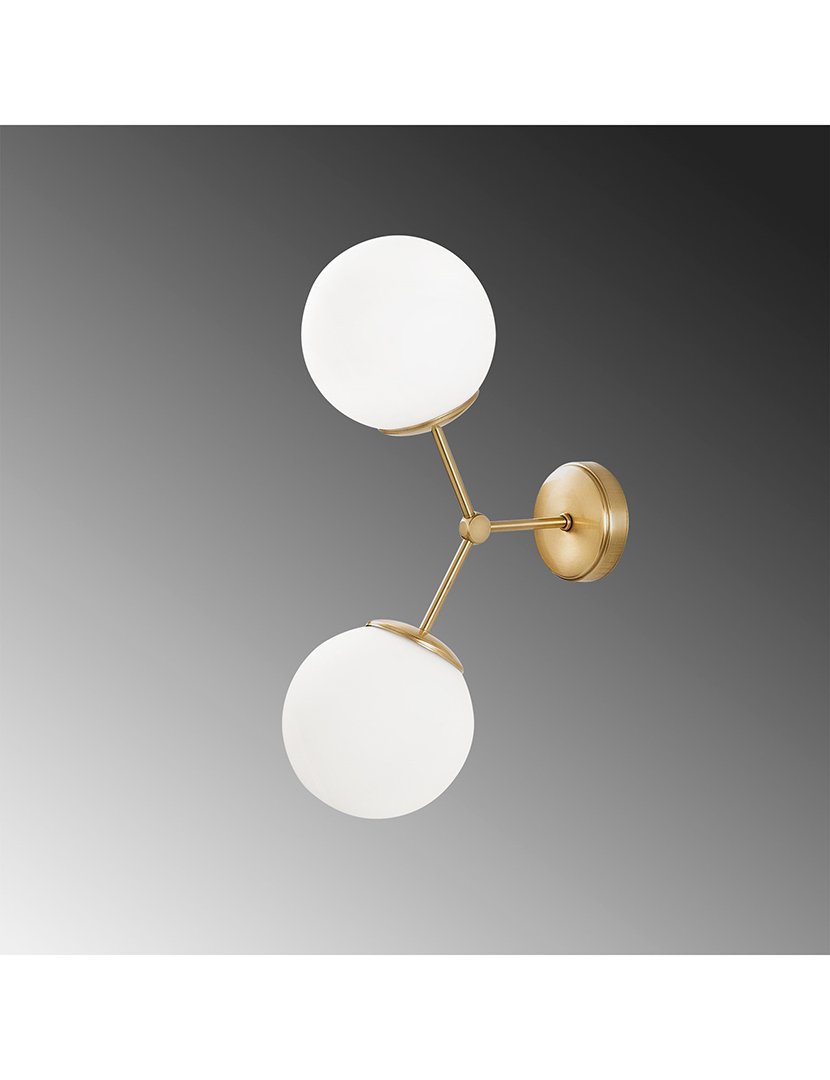 Candeeiro de Parede 28x15x44cm Dourado e Branco