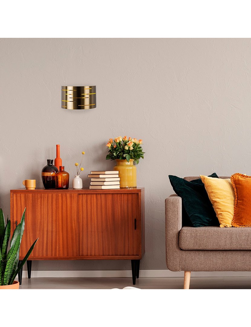 Candeeiro de Parede 30x10x22cm Dourado