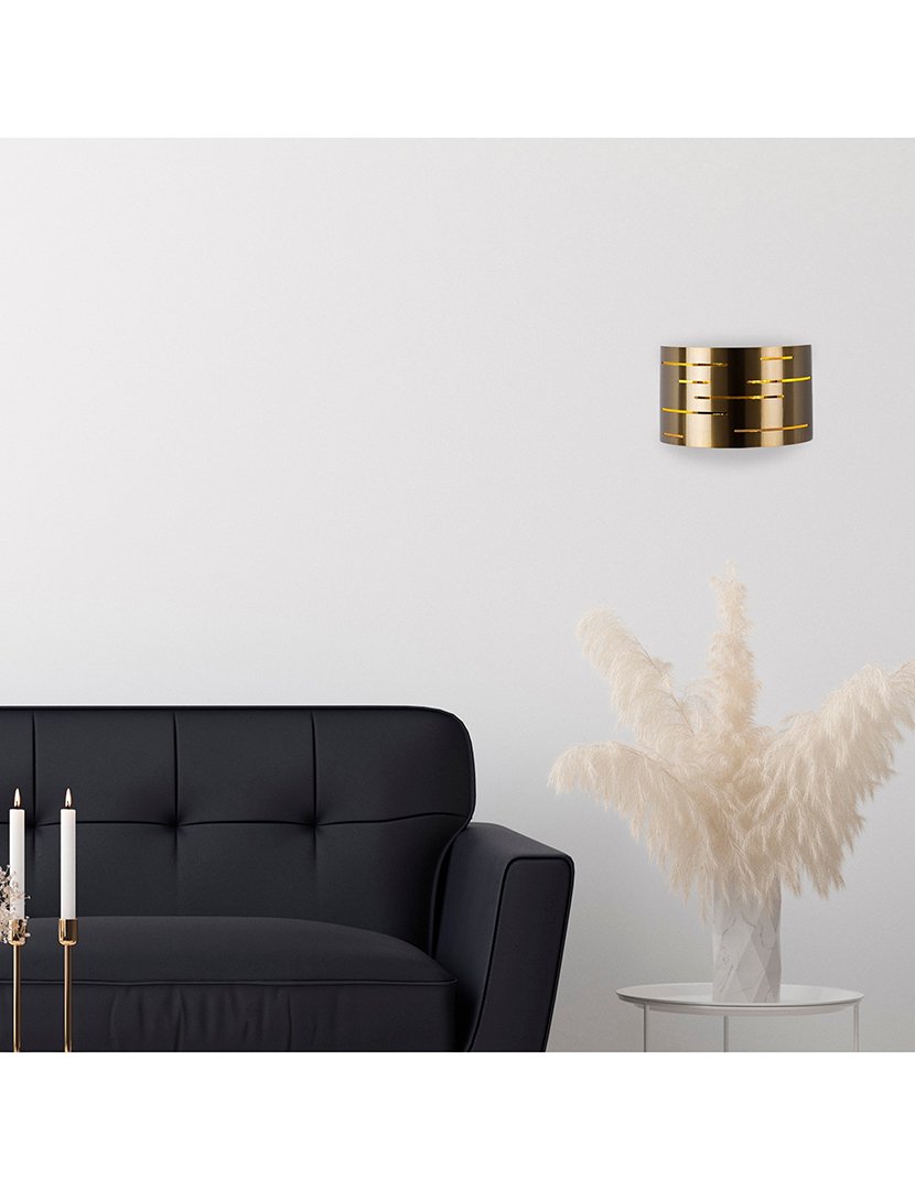 Candeeiro de Parede 30x10x22cm Dourado