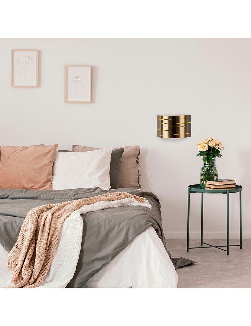 Candeeiro de Parede 30x10x22cm Dourado