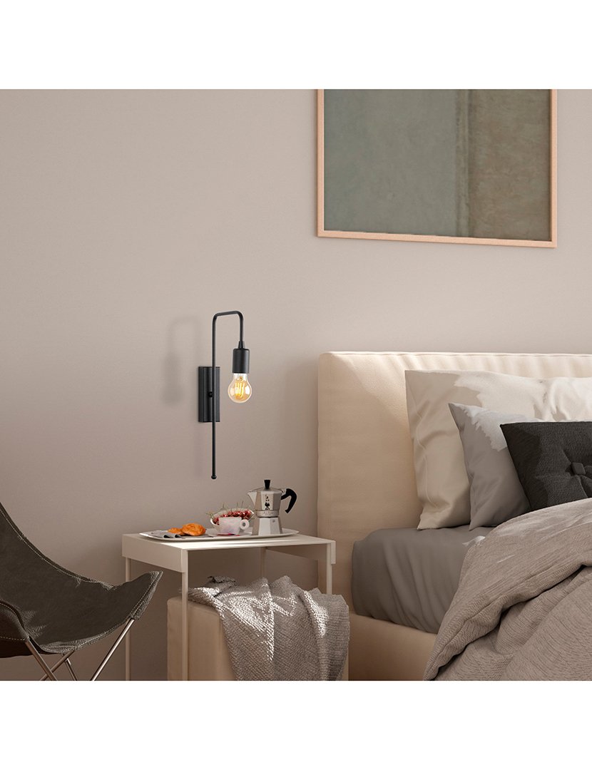 Candeeiro de Parede 6x22x42cm Preto