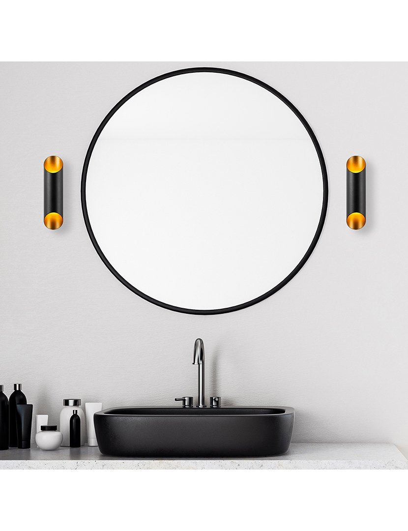 Candeeiro de Parede 8x12x30cm Preto