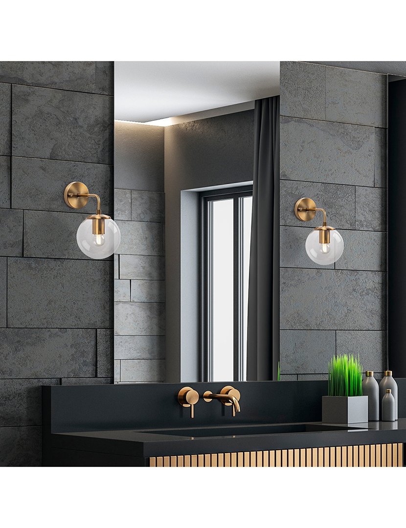 Candeeiro de Parede 15x27x25cm Dourado