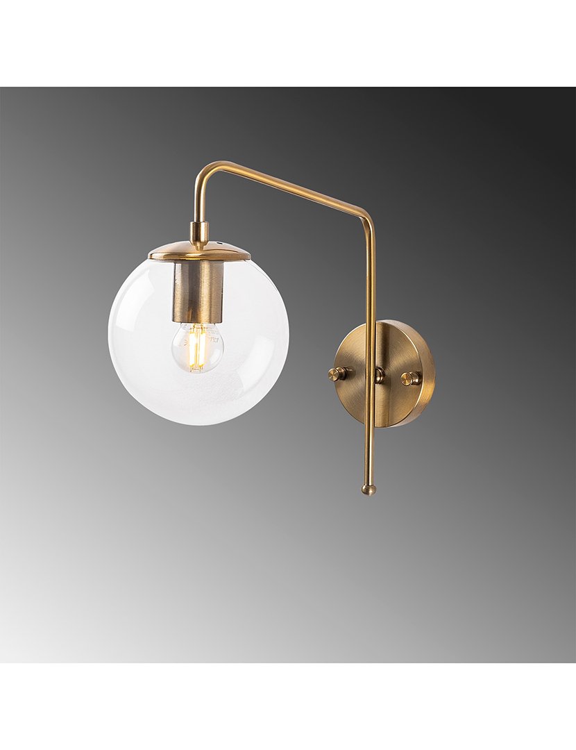 Candeeiro de Parede 15x32x32cm Dourado