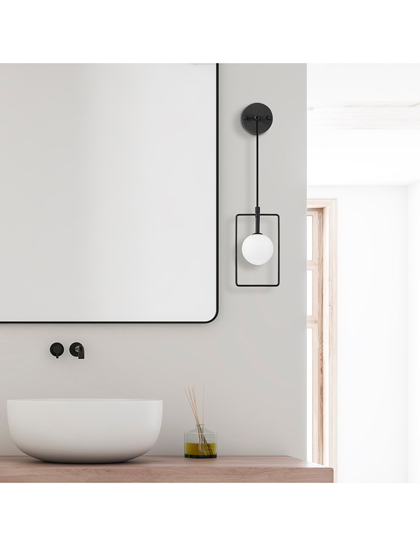 Candeeiro de Parede 14x15x40cm Preto