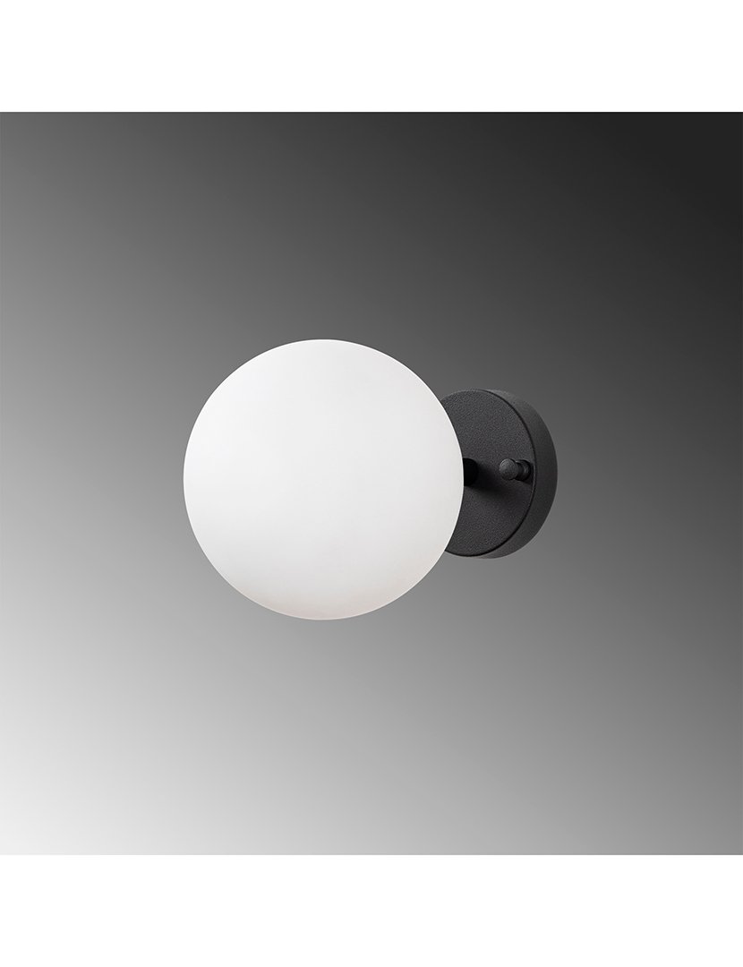 Candeeiro de Parede 15x15x24cm Preto e Branco