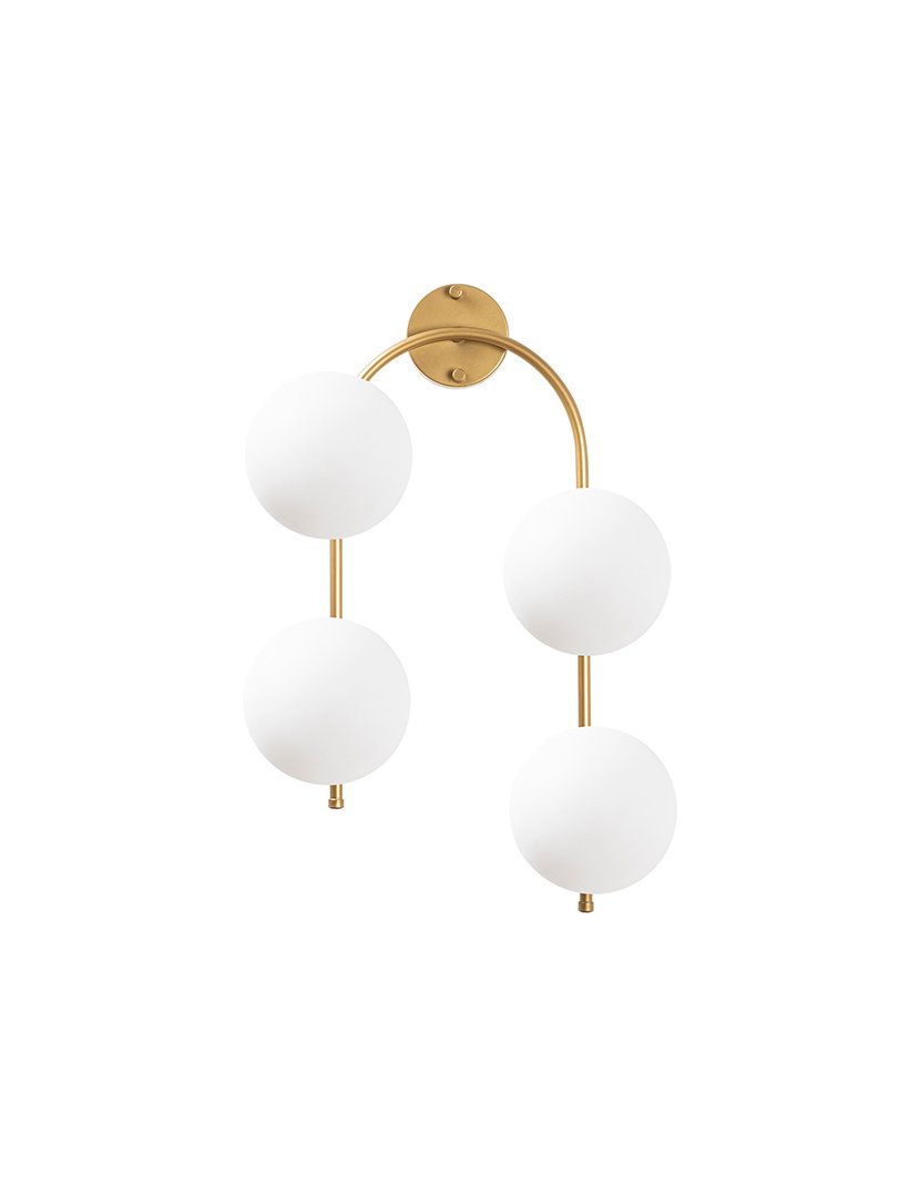 Candeeiro de Parede Curvo 40x26x62cm Dourado Brilhante